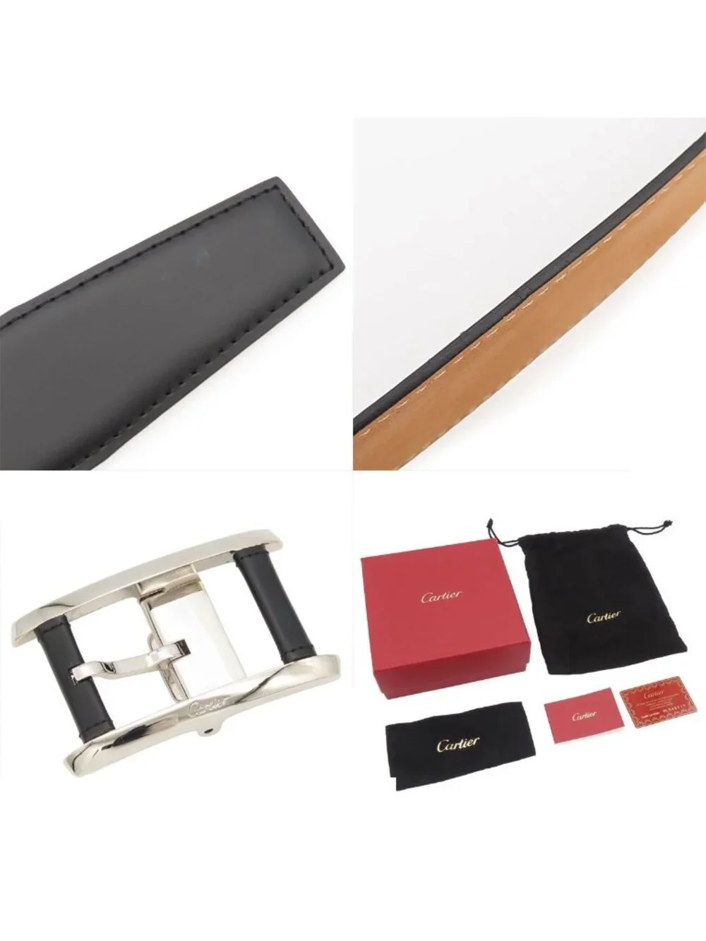 Cartier Tank Black Leather Belt